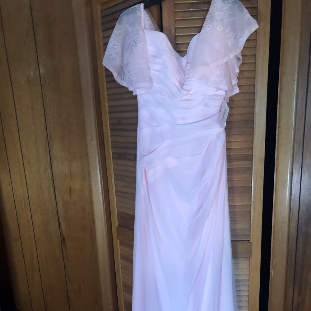 Blush pink bridesmaids dress